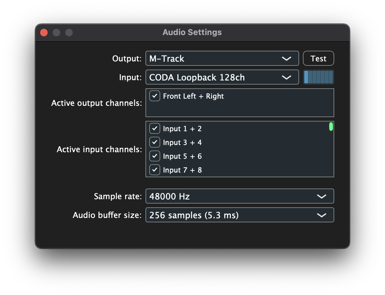 Audio Settings